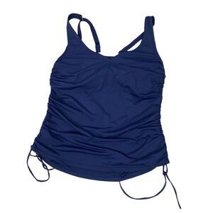 Lands' End V-neck Underwire Tankini Swimsuit Top Adjustable Straps size 4D